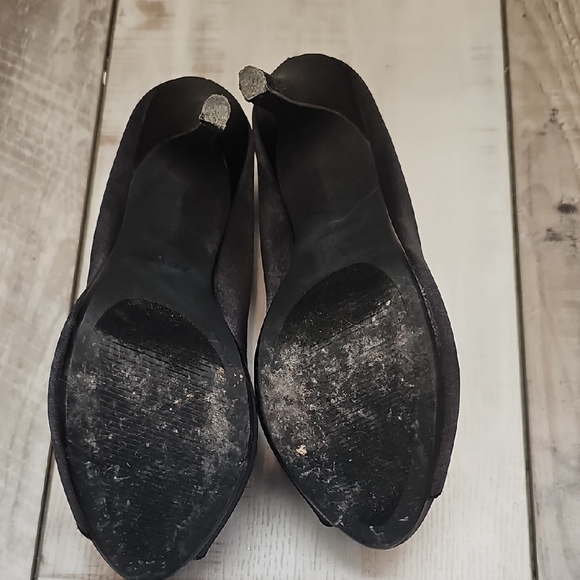 Apt. 9 Cindy black rhinestone flower peep toe pump stiletto heels Size 8 - Picture 3 of 9